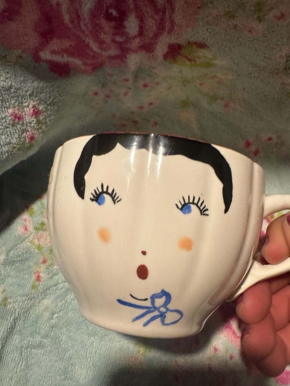 Terri Hand-Painted Ceramic Face Tea Mug